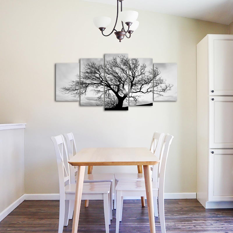 LevvArts Black and White Tree Canvas Wall Art Great Sunset Shot Pictures Print on Canvas Nature Winter Landscape Painting Modern Home Living Room Bedroom Decor - Image 2